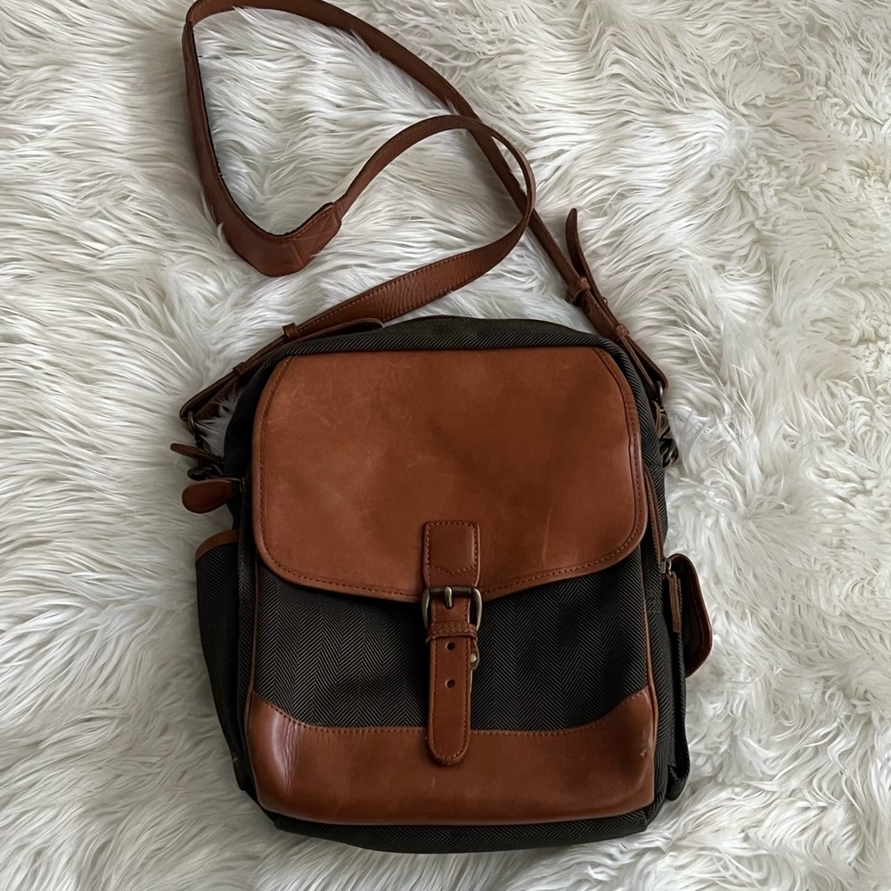 Lands' End Brown and Dark Brown Crossbody Bag
